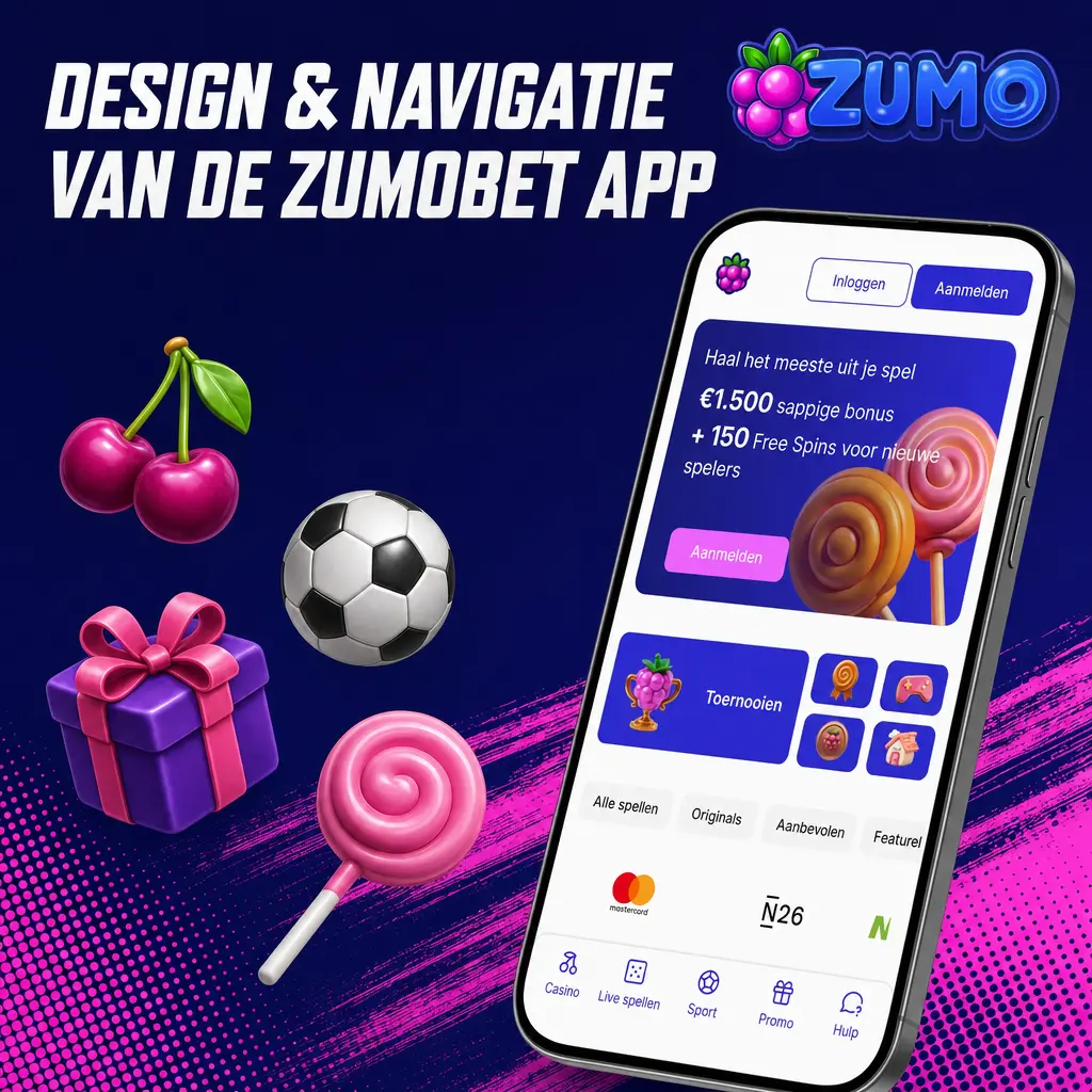 Design en navigatie van de Zumobet app
