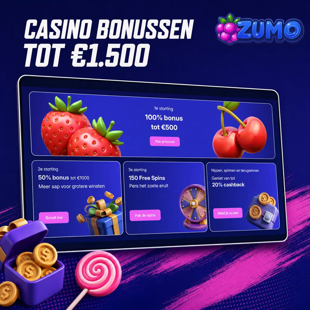 Zumobet casino bonussen tot €1.500