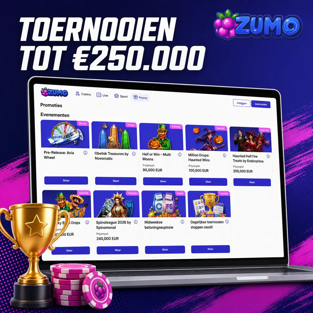 Zumobet toernooien met prijzenpotten tot €250.000